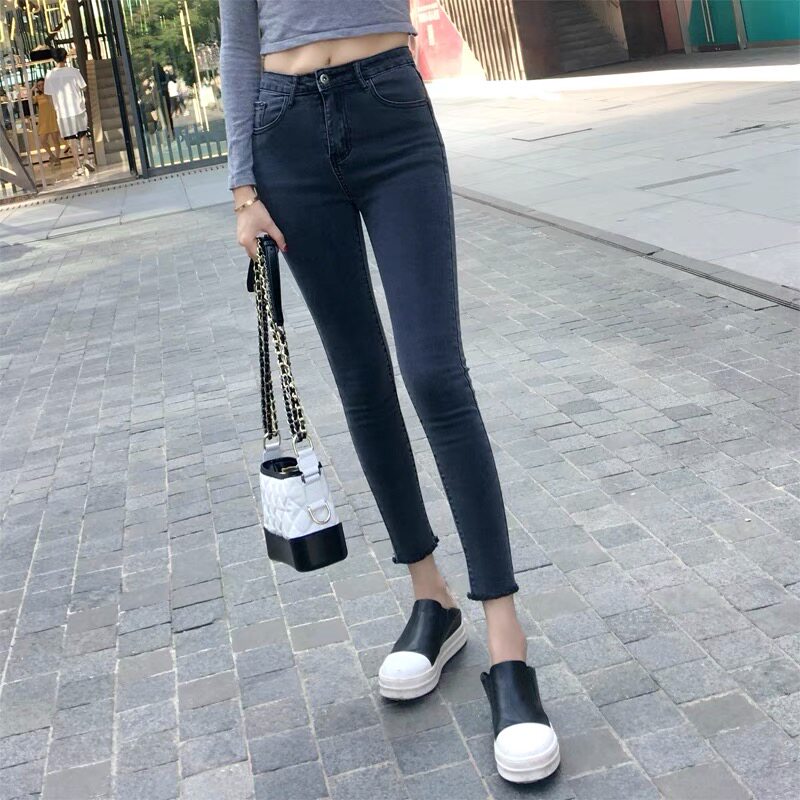 Black high-waisted skinny jeans for women in the summer of 2022, thin and new style, slimming and form-fitting pencil pants Specification image